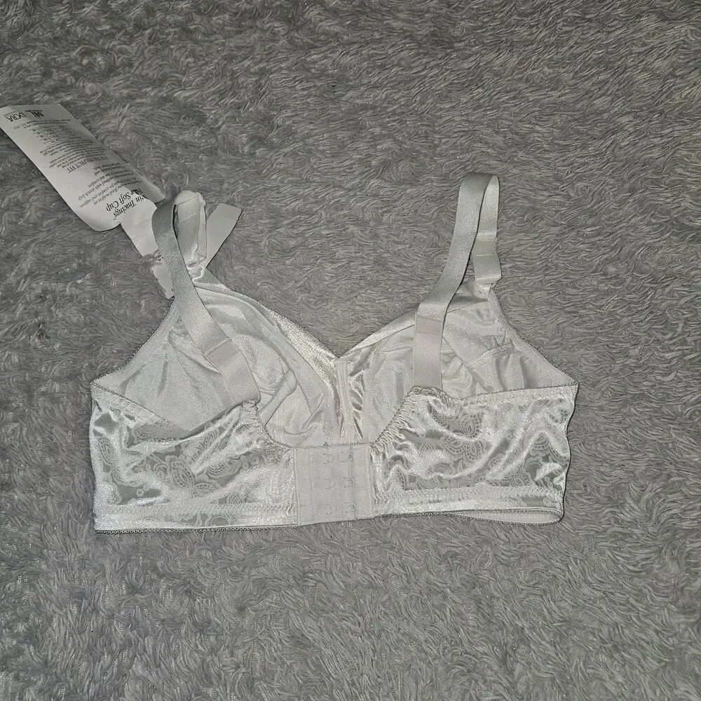 NWT Bali Women's Wirefree Bra Size 38DD White Floral Paisley Print Set of 2 Vtg